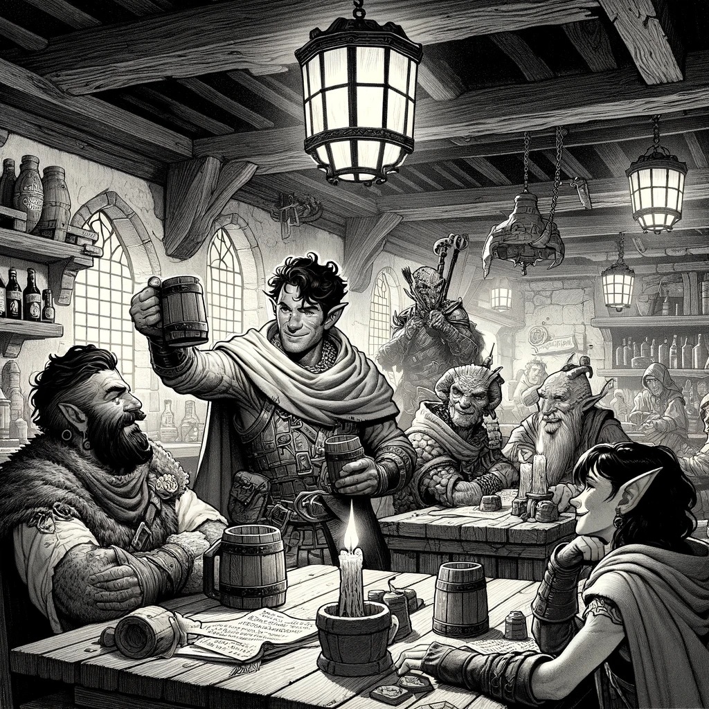 First night at the Swinging Sword and meeting Iraun&nbsp;Thelder.